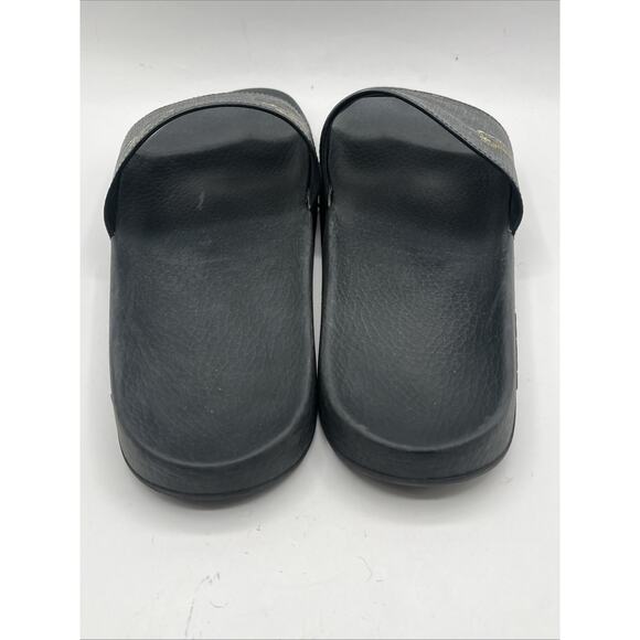 Gucci GG Supreme Slides Tiger Black Gold 407345 Men’s Sz US 10 USED AS IS main image 6